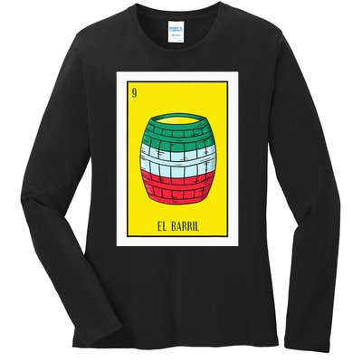 El Barril Lottery Gift The Barrell Card Mexican Lottery Ladies Long Sleeve Shirt