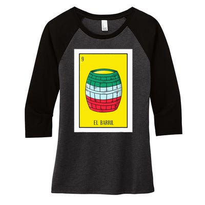 El Barril Lottery Gift The Barrell Card Mexican Lottery Women's Tri-Blend 3/4-Sleeve Raglan Shirt