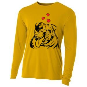 English Bulldog Love Cute Bully Dog Mom Funny Women Gift Cooling Performance Long Sleeve Crew