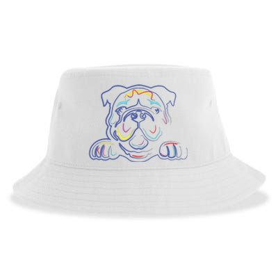 English Bulldog Lovers Line Drawing Artsy Bulldog Sustainable Bucket Hat