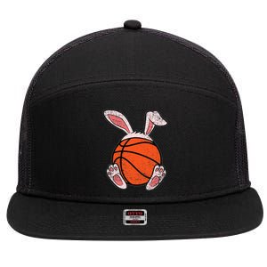 Easter Basketball Lover Bunny Ears Ball Cute Rabbit Sport 7 Panel Mesh Trucker Snapback Hat