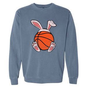 Easter Basketball Lover Bunny Ears Ball Cute Rabbit Sport Garment-Dyed Sweatshirt