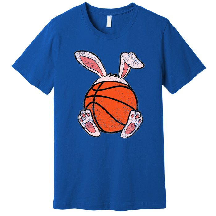 Easter Basketball Lover Bunny Ears Ball Cute Rabbit Sport Premium T-Shirt