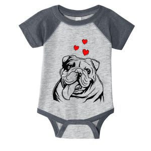 English Bulldog Love Cute Bully Dog Mom Funny Womens Gift Infant Baby Jersey Bodysuit