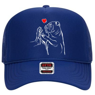 English Bulldog Love Cute Bully Dog Mom Funny Gift High Crown Mesh Back Trucker Hat