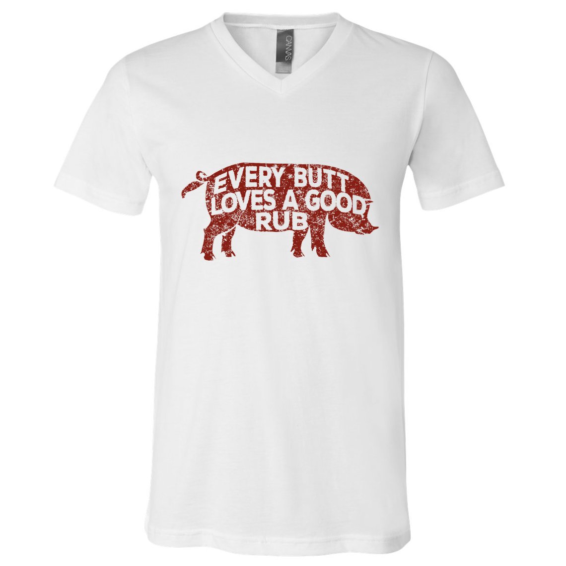 Every Butt Loves A Good Rub Meat Smoking Bbq V-Neck T-Shirt