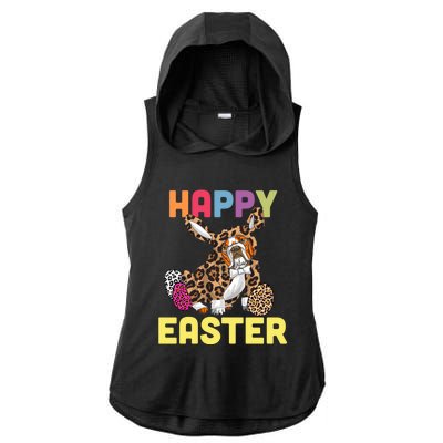 Easter Bunny Leopard Bulldog Palm Sunday Cool Gift Ladies PosiCharge Tri-Blend Wicking Draft Hoodie Tank