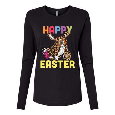 Easter Bunny Leopard Bulldog Palm Sunday Cool Gift Womens Cotton Relaxed Long Sleeve T-Shirt