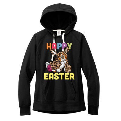 Easter Bunny Leopard Bulldog Palm Sunday Cool Gift Women's Fleece Hoodie