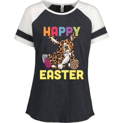 Easter Bunny Leopard Bulldog Palm Sunday Cool Gift Enza Ladies Jersey Colorblock Tee