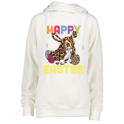 Easter Bunny Leopard Bulldog Palm Sunday Cool Gift Womens Funnel Neck Pullover Hood