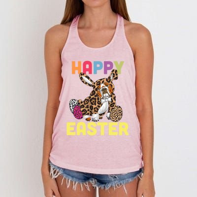 Easter Bunny Leopard Bulldog Palm Sunday Cool Gift Women's Knotted Racerback Tank