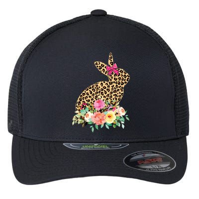 Easter Bunny Leopard Print Women Happy Easter Day Flexfit Unipanel Trucker Cap