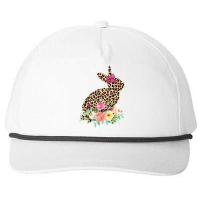 Easter Bunny Leopard Print Women Happy Easter Day Snapback Five-Panel Rope Hat