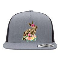 Easter Bunny Leopard Print Women Happy Easter Day Flat Bill Trucker Hat