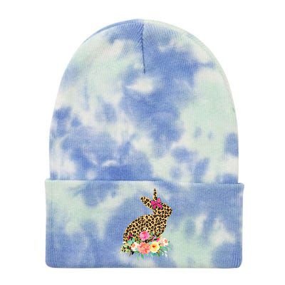 Easter Bunny Leopard Print Women Happy Easter Day Tie Dye 12in Knit Beanie