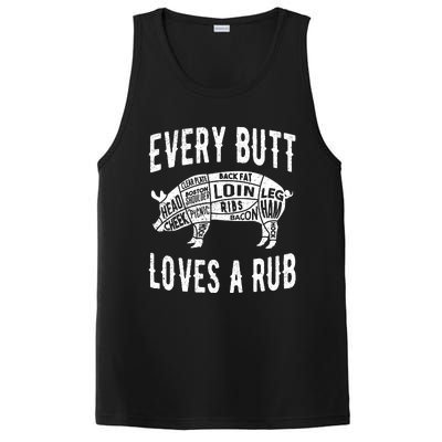 Every Butt Loves A Rub Funny BBQ Meat Smoker Barbecue PosiCharge Competitor Tank