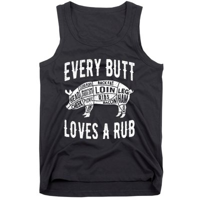 Every Butt Loves A Rub Funny BBQ Meat Smoker Barbecue Tank Top