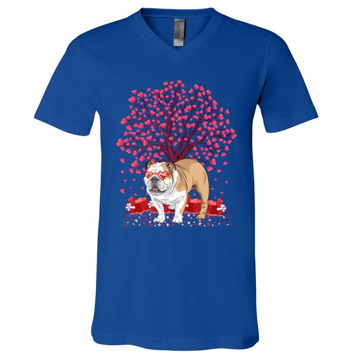 English Bulldog Lover Funny English Bulldog Valentine's Day Gift V-Neck T-Shirt