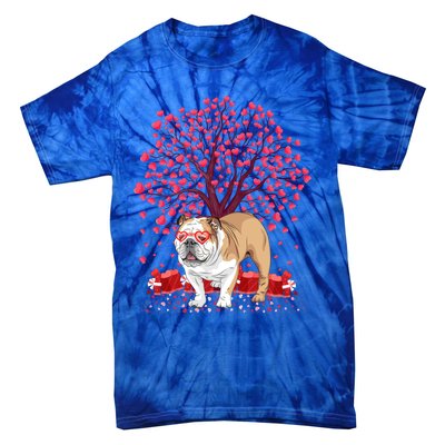 English Bulldog Lover Funny English Bulldog Valentine's Day Gift Tie-Dye T-Shirt