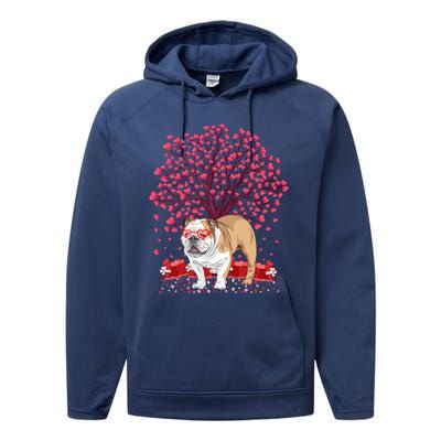 English Bulldog Lover Funny English Bulldog Valentine's Day Gift Performance Fleece Hoodie