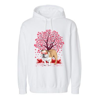 English Bulldog Lover Funny English Bulldog Valentine's Day Gift Garment-Dyed Fleece Hoodie