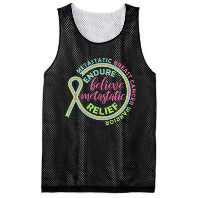 Endure Believe Metastatic Relief Metastatic Breast Cancer Warrior Mesh Reversible Basketball Jersey Tank