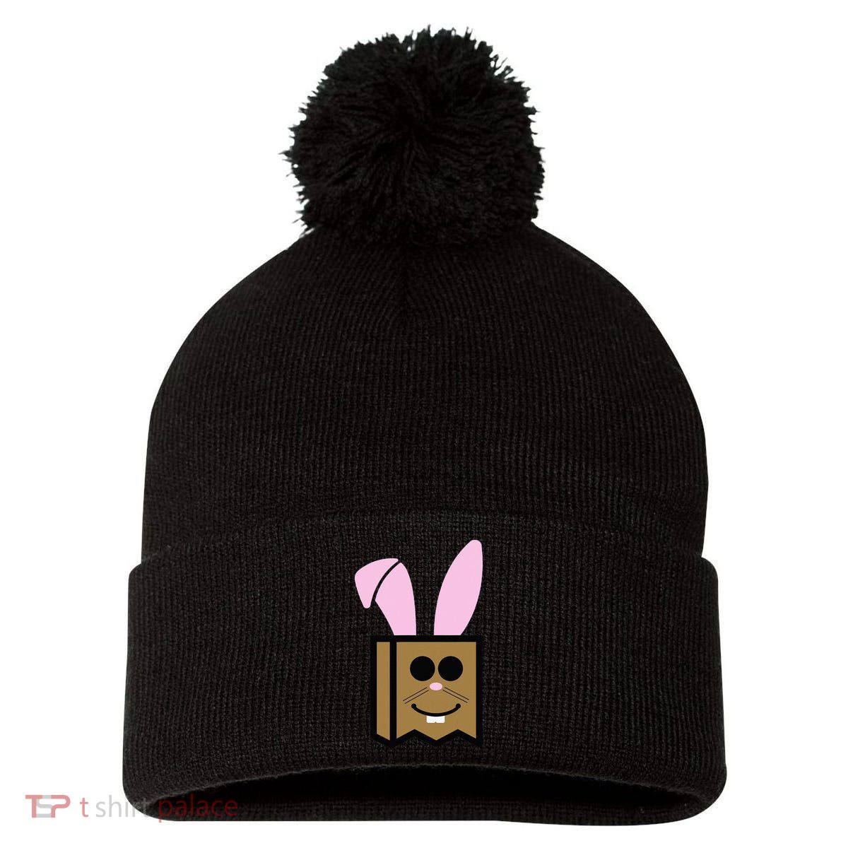 Easter bunny Mr. Mod take over 888 Pom Pom 12in Knit Beanie