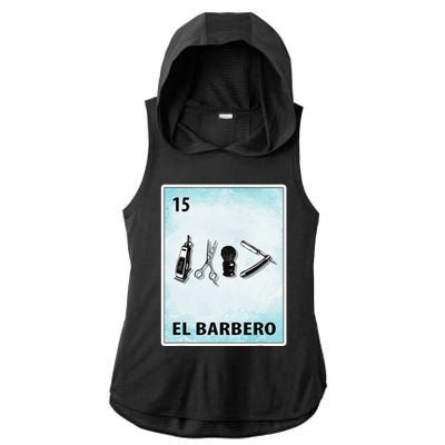 El Barbero Mexican Barber Cards Ladies PosiCharge Tri-Blend Wicking Draft Hoodie Tank