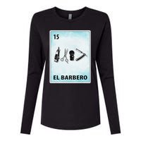 El Barbero Mexican Barber Cards Womens Cotton Relaxed Long Sleeve T-Shirt