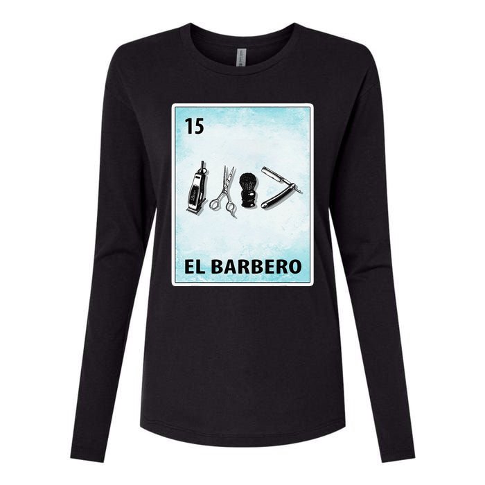 El Barbero Mexican Barber Cards Womens Cotton Relaxed Long Sleeve T-Shirt