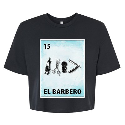 El Barbero Mexican Barber Cards Bella+Canvas Jersey Crop Tee