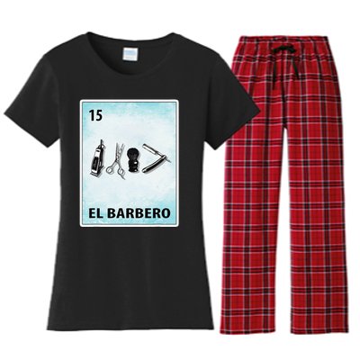 El Barbero Mexican Barber Cards Women's Flannel Pajama Set