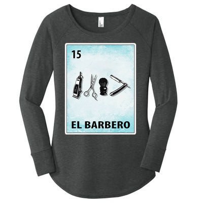 El Barbero Mexican Barber Cards Women's Perfect Tri Tunic Long Sleeve Shirt