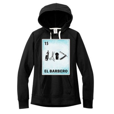 El Barbero Mexican Barber Cards Women's Fleece Hoodie