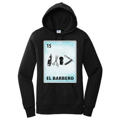 El Barbero Mexican Barber Cards Women's Pullover Hoodie