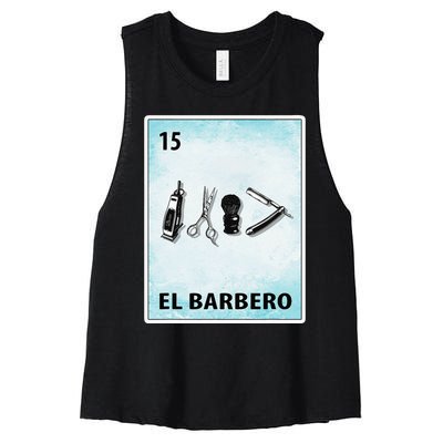 El Barbero Mexican Barber Cards Women's Racerback Cropped Tank