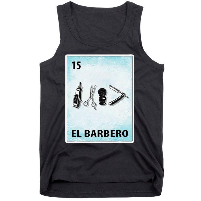 El Barbero Mexican Barber Cards Tank Top