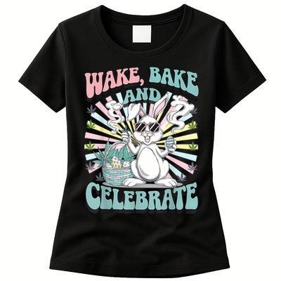 Easter Bunny Marijuana Cannabis Stoned 420 Weed Happy 420 Womens T-Shirt