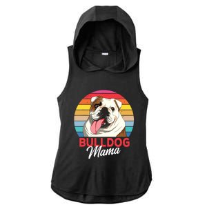 English Bulldog Mama Mom Women Ladies PosiCharge Tri-Blend Wicking Draft Hoodie Tank