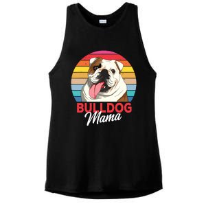 English Bulldog Mama Mom Women Ladies PosiCharge Tri-Blend Wicking Tank