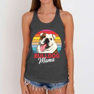 English Bulldog Mama Mom Women Women's Knotted Racerback Tank