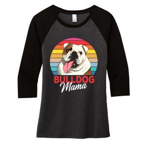 English Bulldog Mama Mom Women Women's Tri-Blend 3/4-Sleeve Raglan Shirt