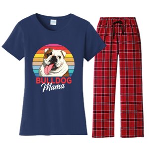 English Bulldog Mama Mom Women Women's Flannel Pajama Set