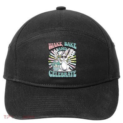 Easter Bunny Marijuana Cannabis Stoned 420 Weed Happy 420 7-Panel Snapback Hat
