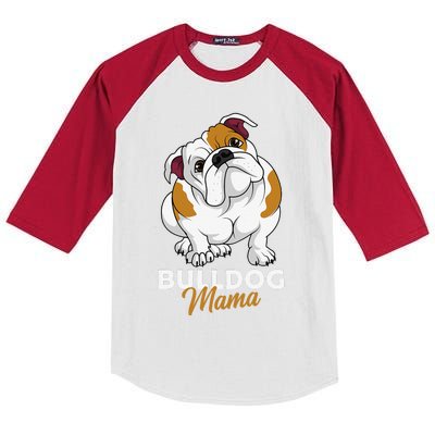 English Bulldog Mama Cute Bully Dog Mom Funny Womens Gift Kids Colorblock Raglan Jersey