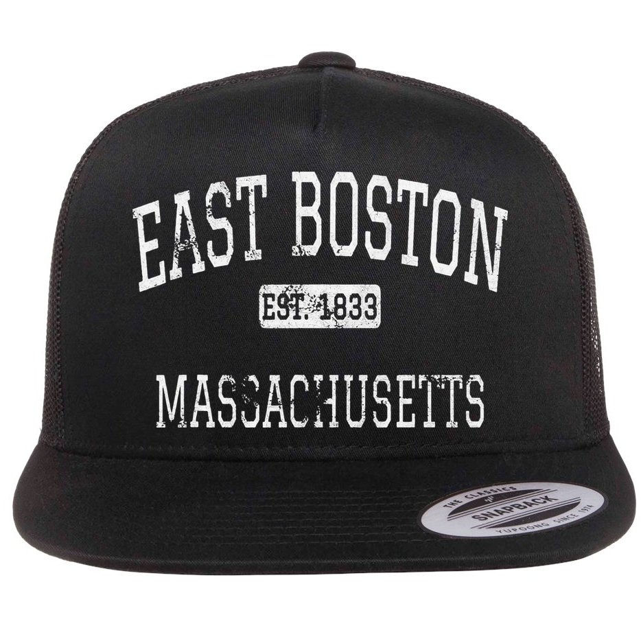 East Boston Massachusetts MA Vintage Flat Bill Trucker Hat
