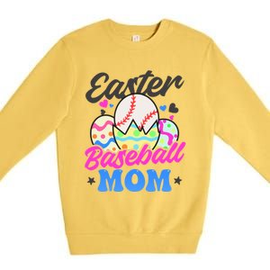 Easter Baseball Mom Design Easter Baseball Gift Premium Crewneck Sweatshirt