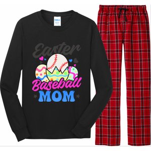 Easter Baseball Mom Design Easter Baseball Gift Long Sleeve Pajama Set