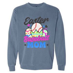 Easter Baseball Mom Design Easter Baseball Gift Garment-Dyed Sweatshirt